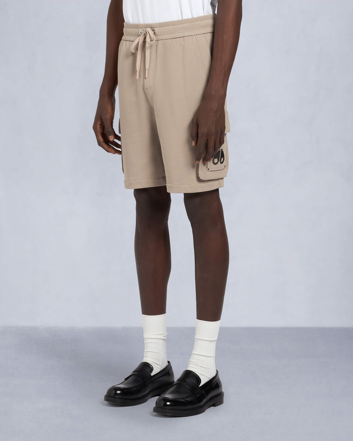 Moose Knuckles Mens Hartsfield Cargo Shorts Dusk M14MR794 Front