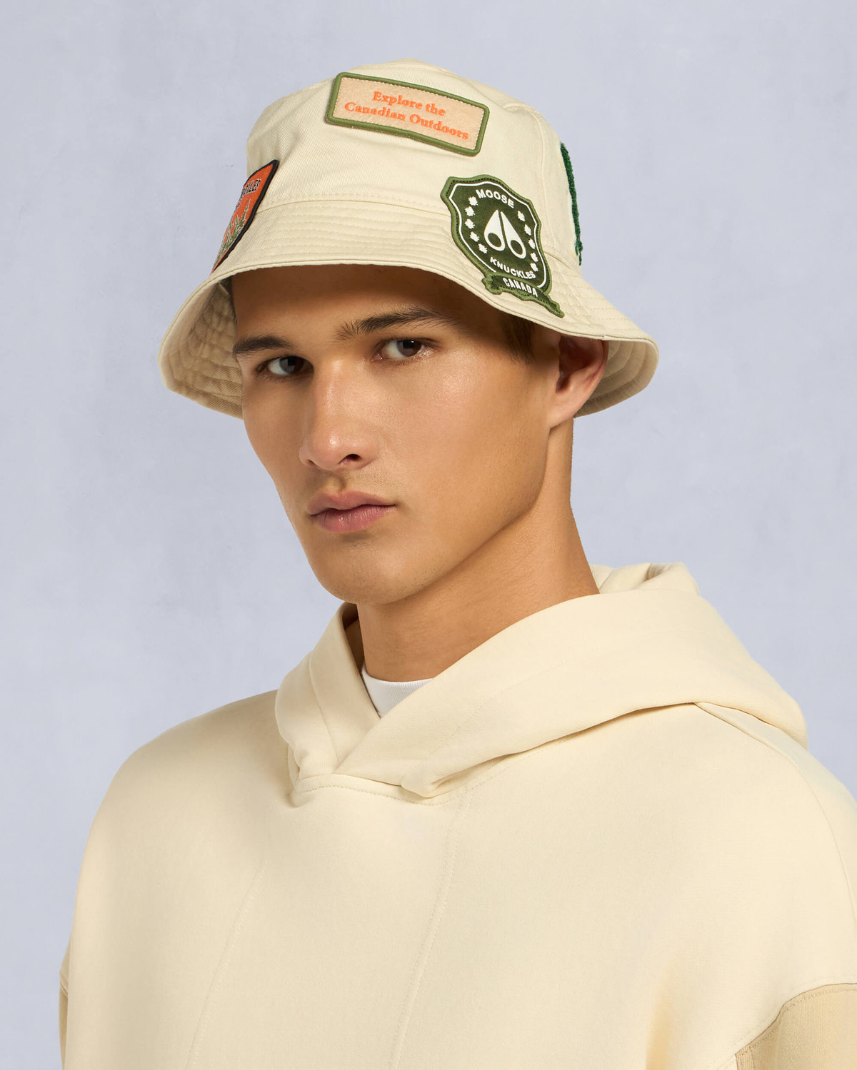 Moose Knuckles Accessories Beau-Soleil Bucket Hat Bone M15MA538H Front Category