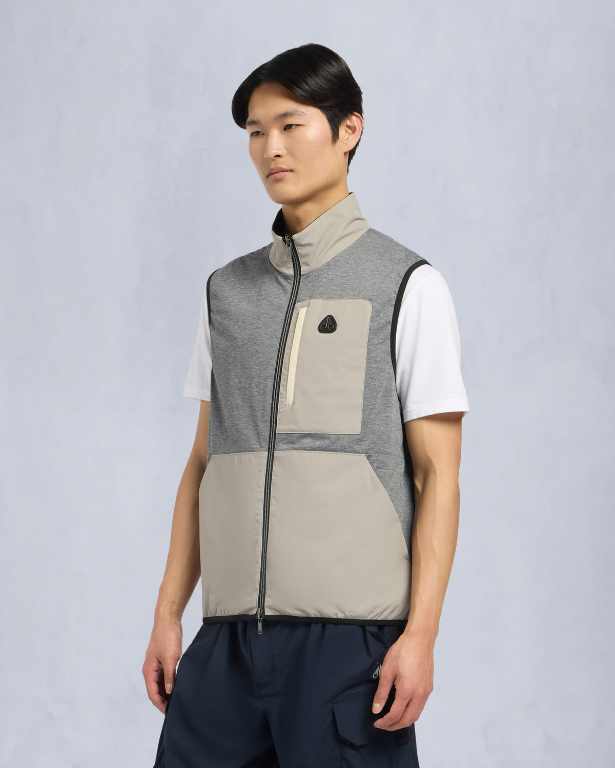 Moose Knuckles Mens Dominion Packable Vest BLACK/DUSK M15MV452 Detail4