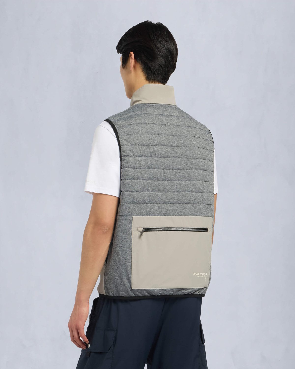 Moose Knuckles Mens Dominion Packable Vest BLACK/DUSK M15MV452 Detail5