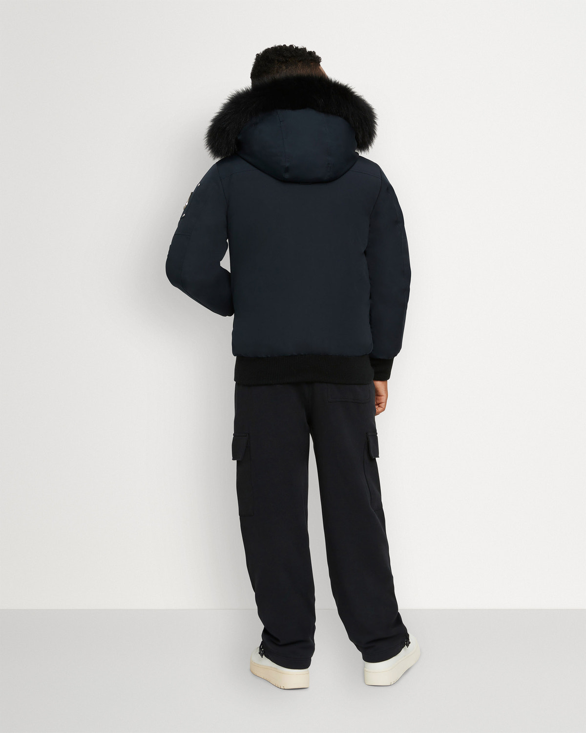 Moose Knuckles - M32UB035S - Kids Unisex Original Bomber - KIDS - Navy / Black Shearling - Back
