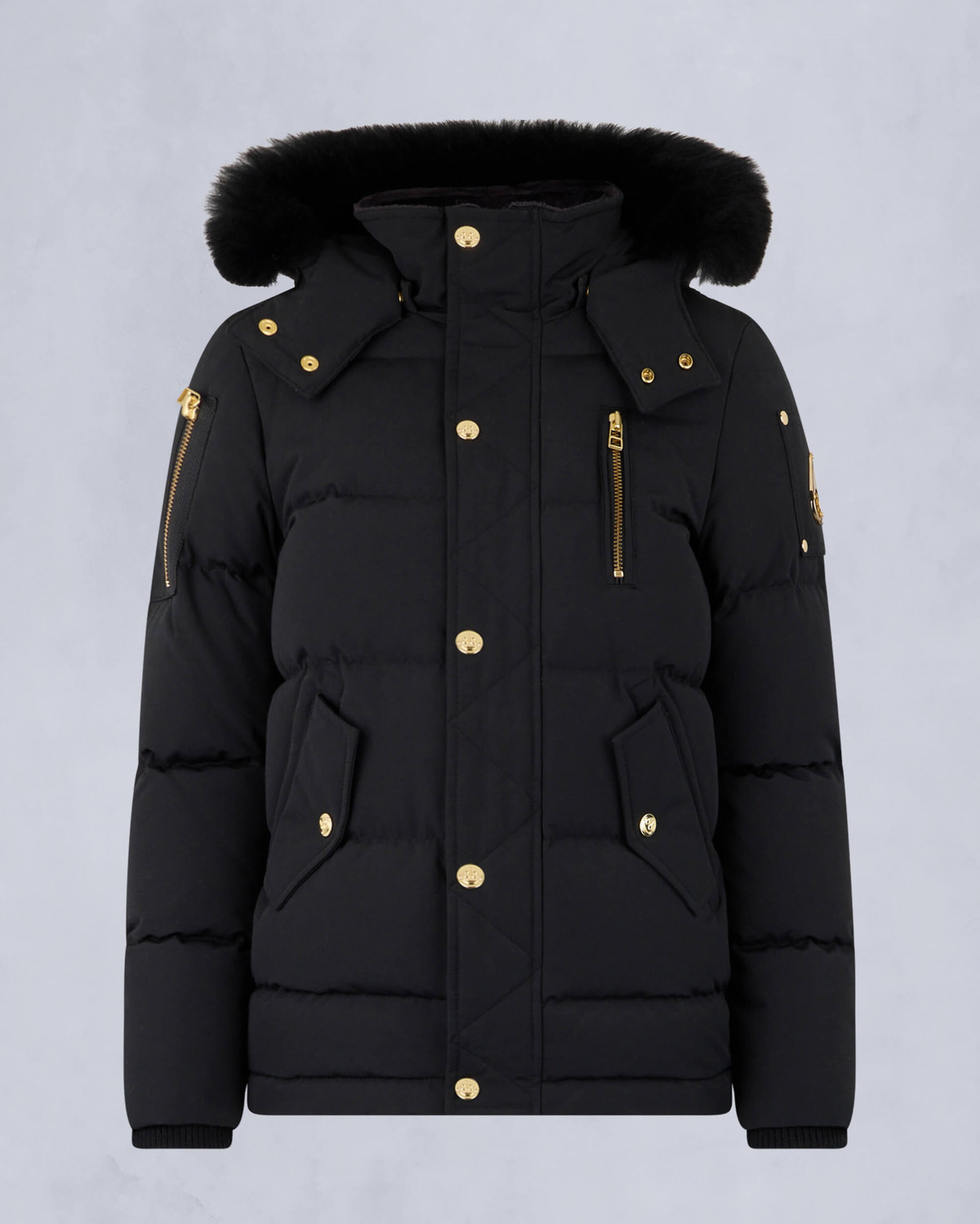 Moose Knuckles Kids Kids Unisex Original Gold Series 3Q Jacket Black / Black Shearling M32UJ193GS - GM