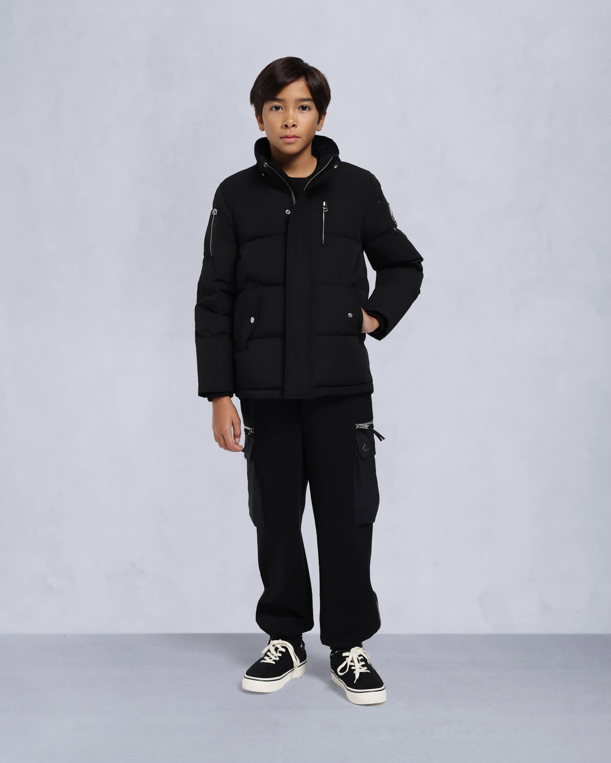 Moose Knuckles - M32UJ193S - Kids Unisex Original Shearling 3Q Jacket - KIDS - Black / Natural Shearling - Detail3