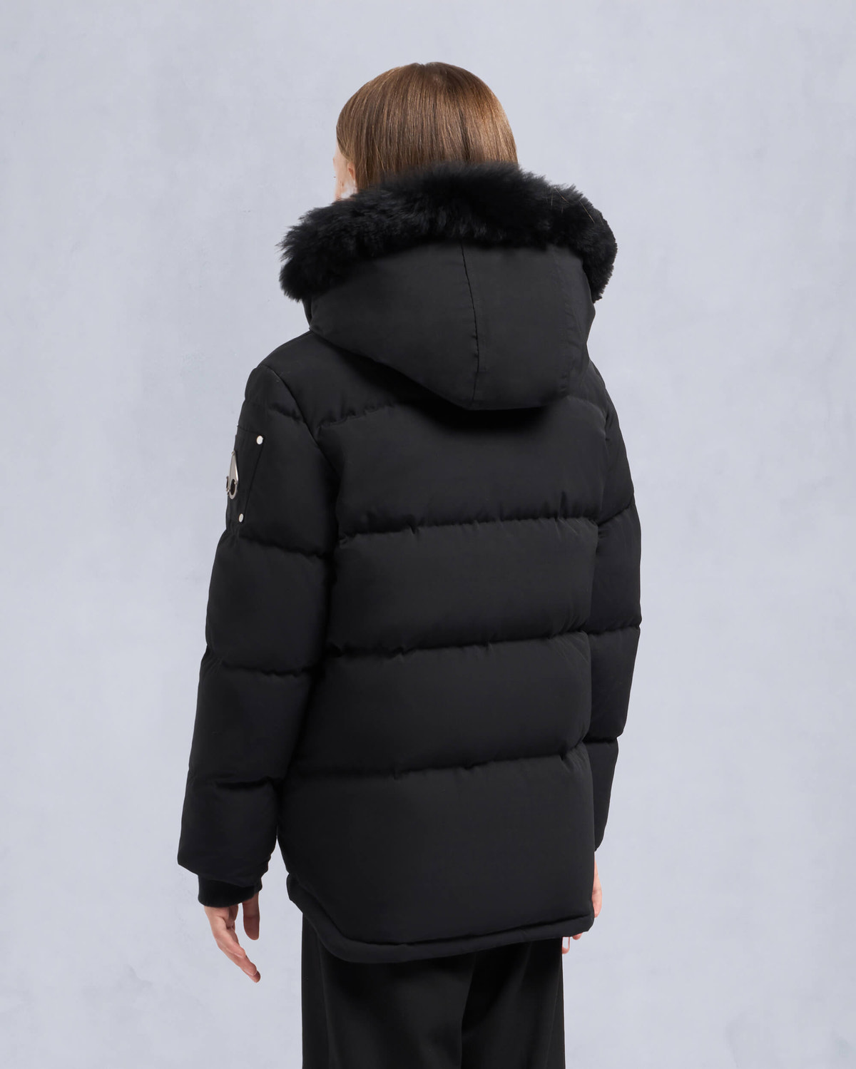 Moose Knuckles - M32UJ193S - Kids Unisex Original Shearling 3Q Jacket - KIDS - Black / Black Shearling - Back