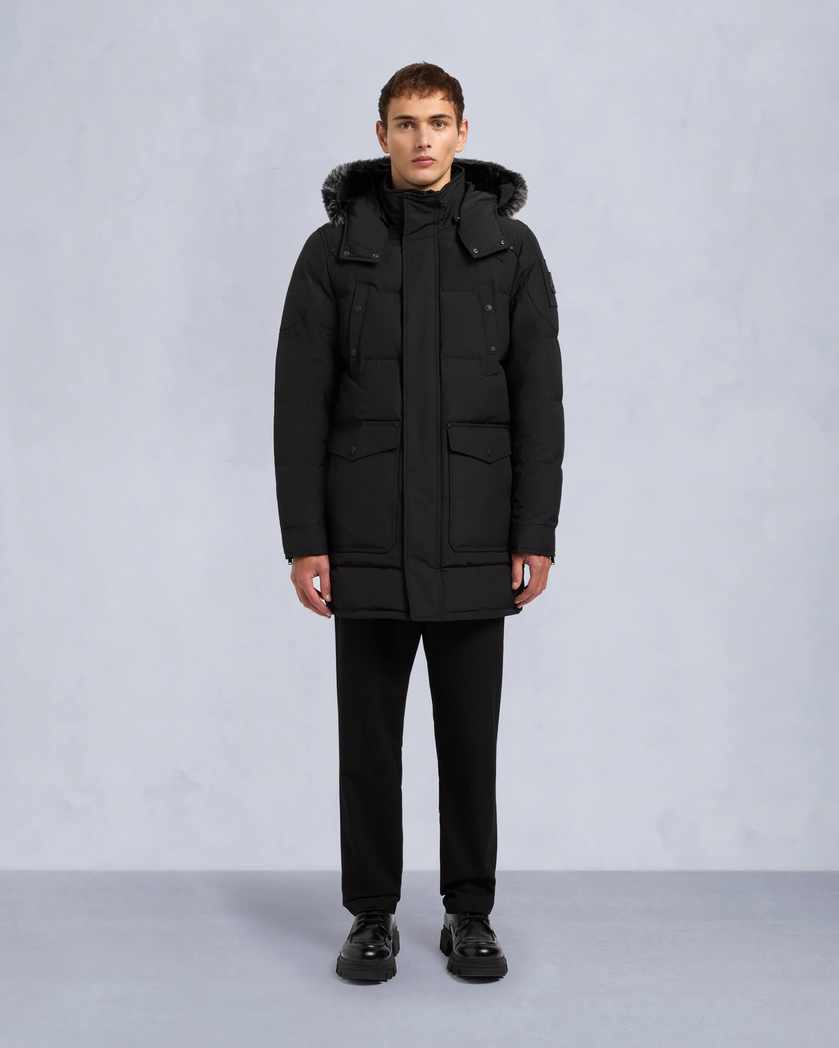 Moose Knuckles - M33MP210S - Onyx Shearling Big Ridge Parka - MENS - Black / ice sherling - Front Category
