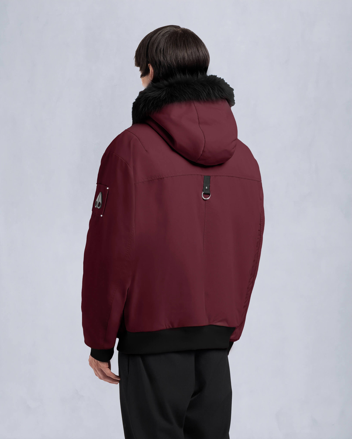 Moose Knuckles Mens Denali Bomber Jacket Beet /black sherling M34MB027S Back