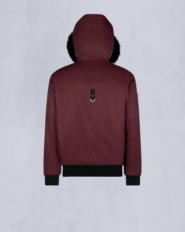 Moose Knuckles Mens Denali Bomber Jacket Beet /black sherling M34MB027S Detail2