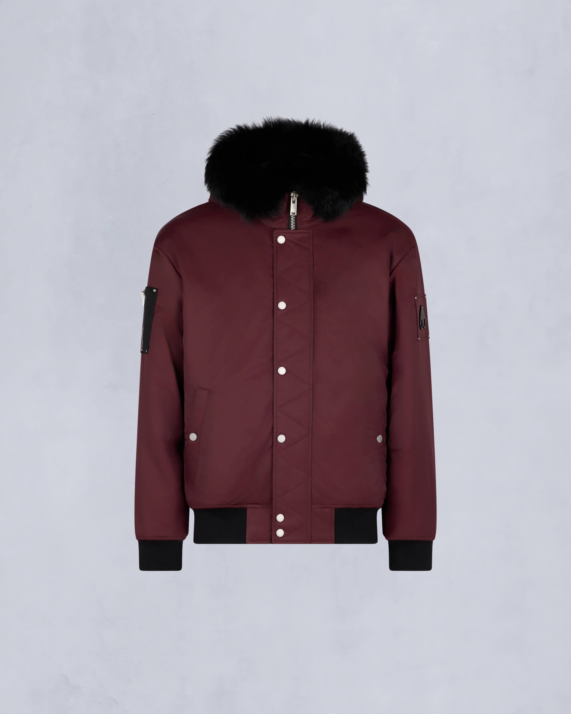 Moose Knuckles Mens Denali Bomber Jacket Beet /black sherling M34MB027S - GM