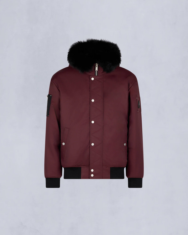 Moose Knuckles Mens Denali Bomber Jacket Beet /black sherling M34MB027S - GM