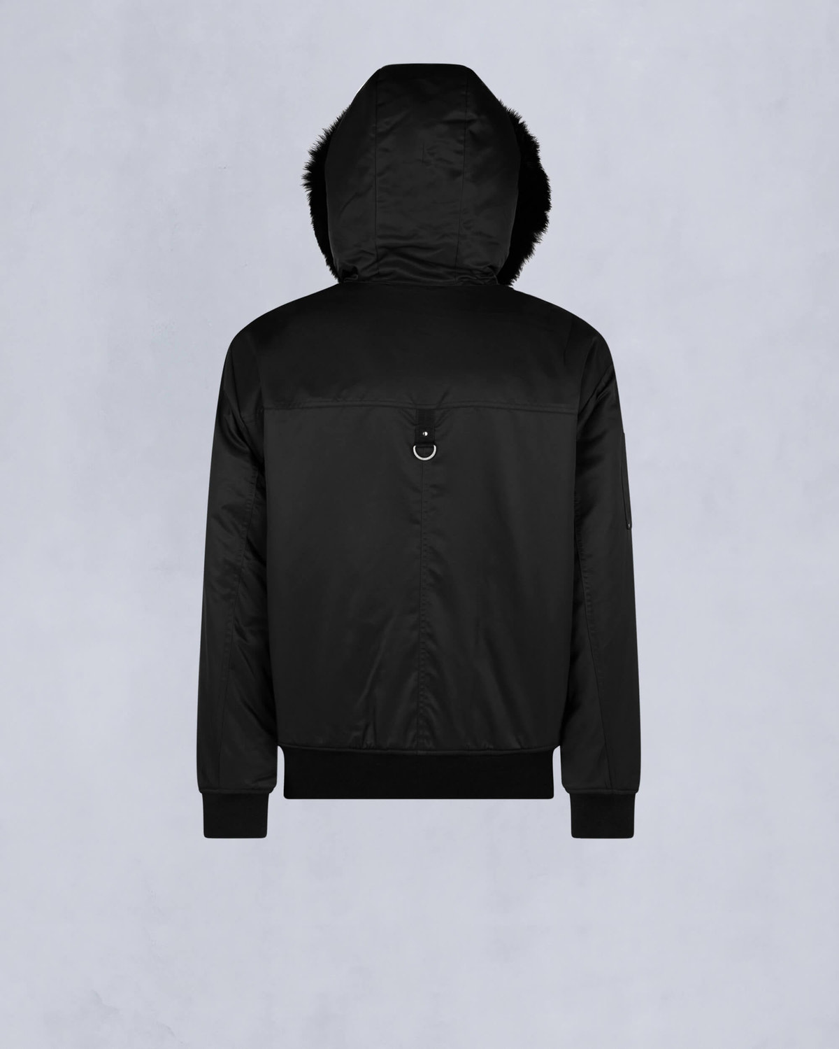 Moose Knuckles Mens Denali Bomber Jacket Black / Black Shearling M34MB027S Detail2
