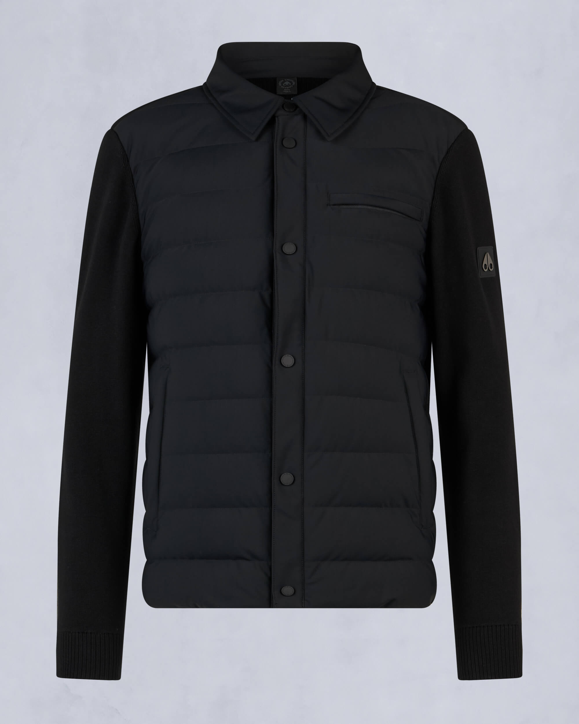 Moose Knuckles Mens Marble Hybrid Shirt Jacket Black M34MK670 - GM