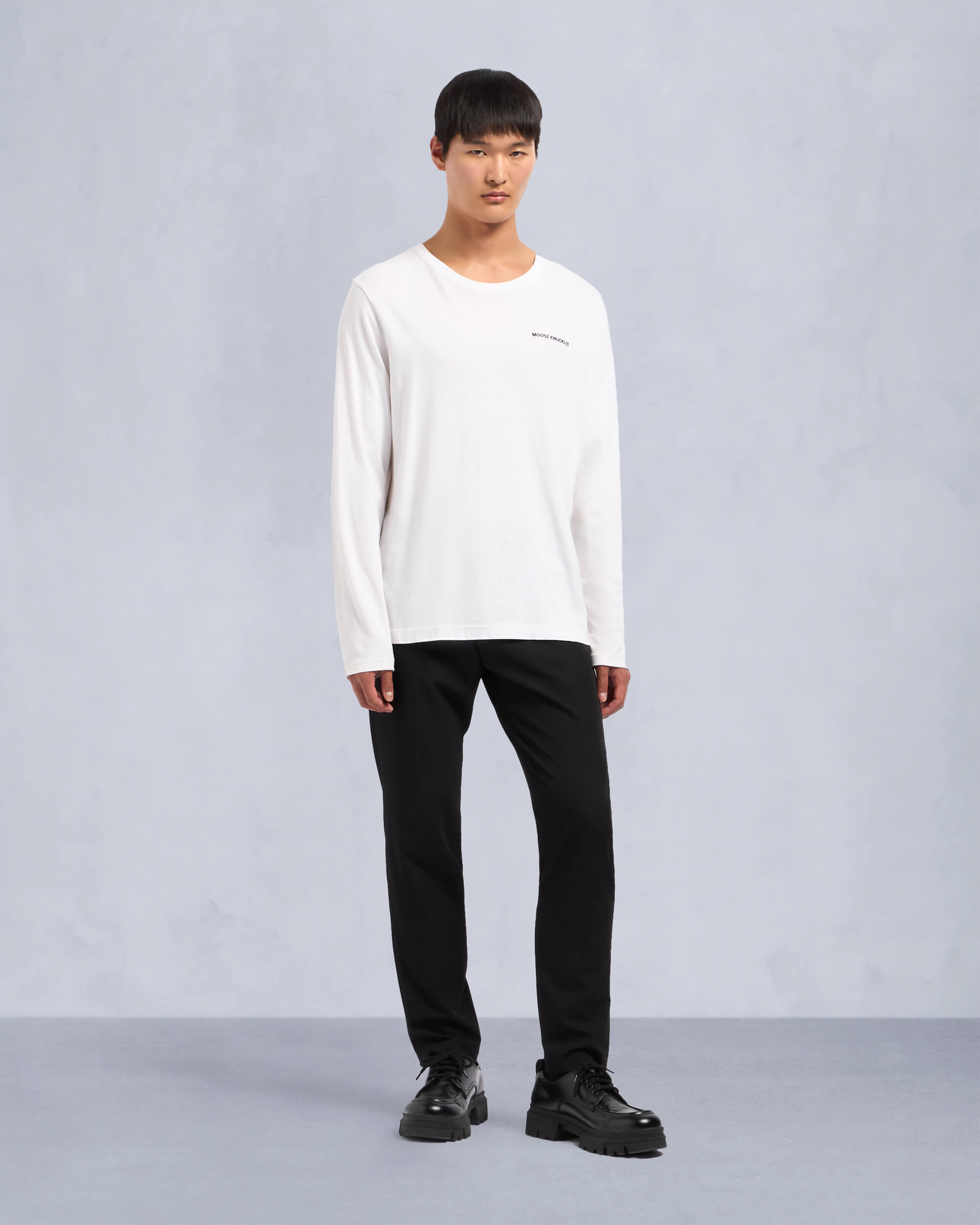 Moose Knuckles Mens Merapi Long Sleeve Tee White M34MT706 Front Category