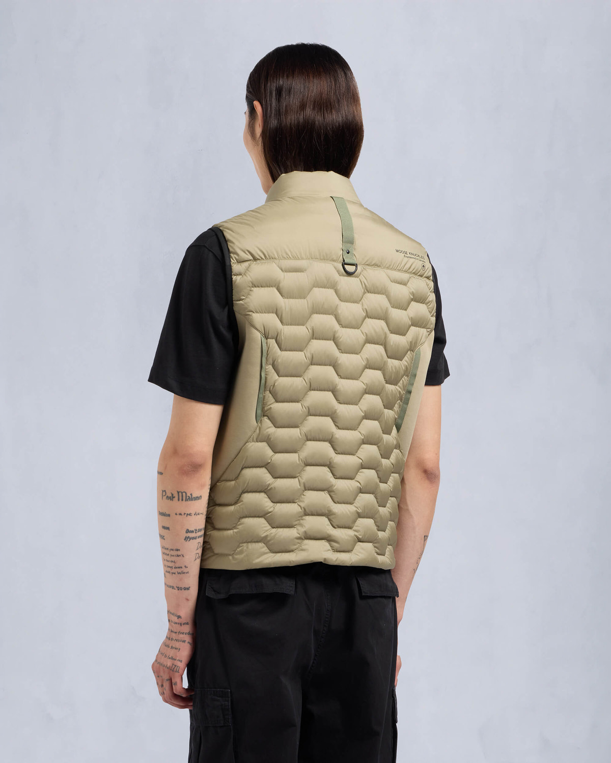 Moose Knuckles Mens Granite Down Hybrid Vest Sage M34MV452 Back
