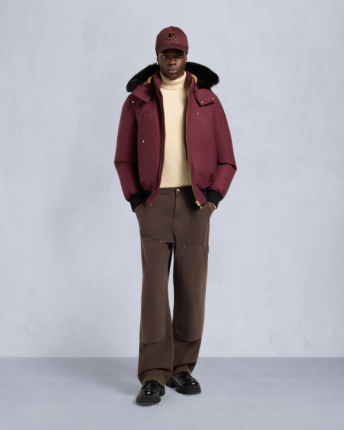 Moose Knuckles - M35MB000GS - Gold Series Original Shearling Trim Ballistic Bomber - MENS - - Front Category