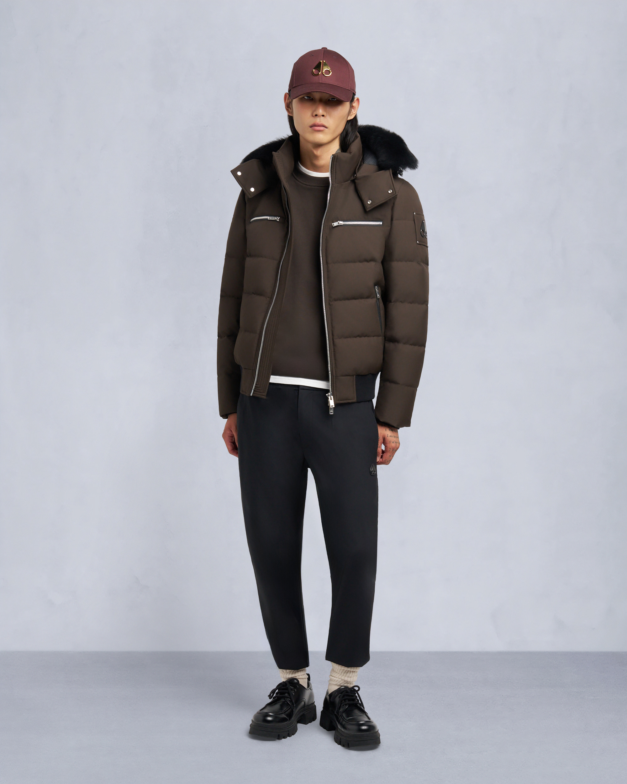 Moose Knuckles - M35MB005S - Cloud Shearling Trim Bomber Jacket - MENS - - Front Category