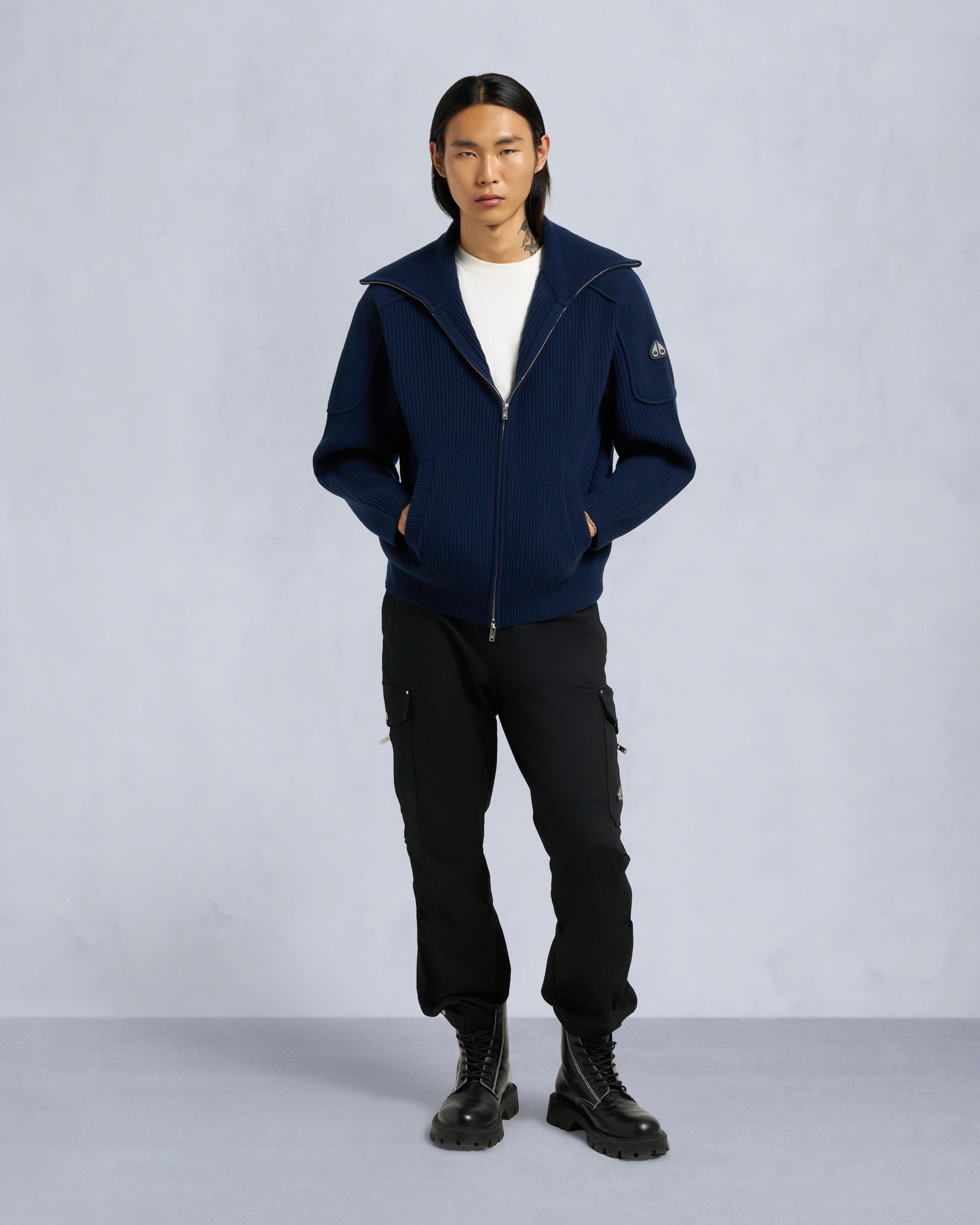 Moose Knuckles - M35MK665 - Colson Full-Zip Sweater - MENS - - Front Category