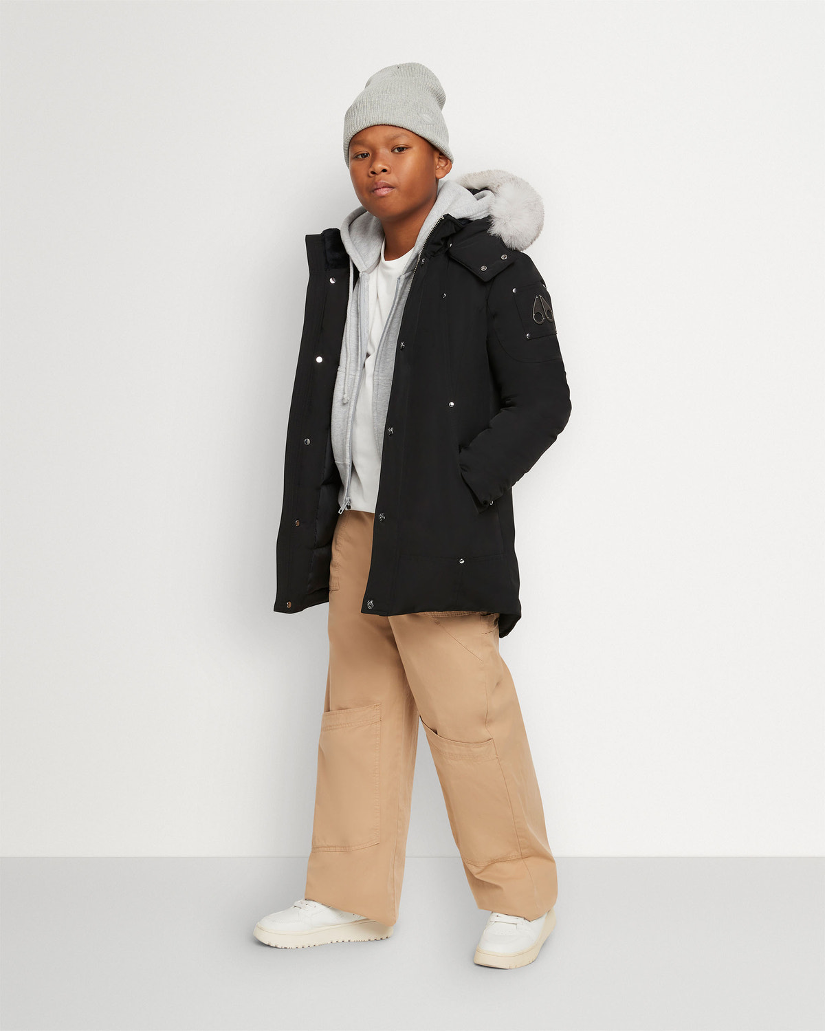 Moose Knuckles - M39UP231S - Kids Original Unisex Shearling Parka - KIDS - Black / Natural Shearling - Front Category