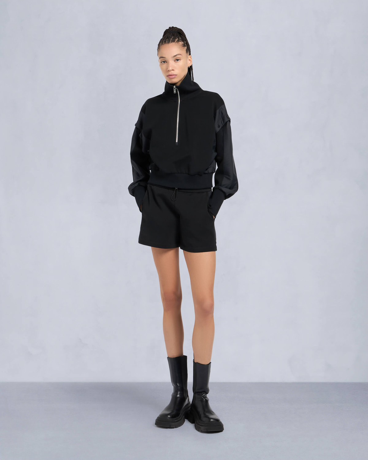 MIXMEDIA QUARTER-ZIP SWEATER