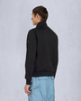 Moose Knuckles Mens Clarke Air Down Hybrid Hoodie Black / Shiny Black M15MS606 Back
