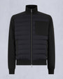 Moose Knuckles Mens Clarke Air Down Hybrid Hoodie Black / Shiny Black M15MS606 - GM