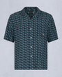 Moose Knuckles Mens The Bay Short Sleeve Shirt NAVY COMBO M15MT709H - GM