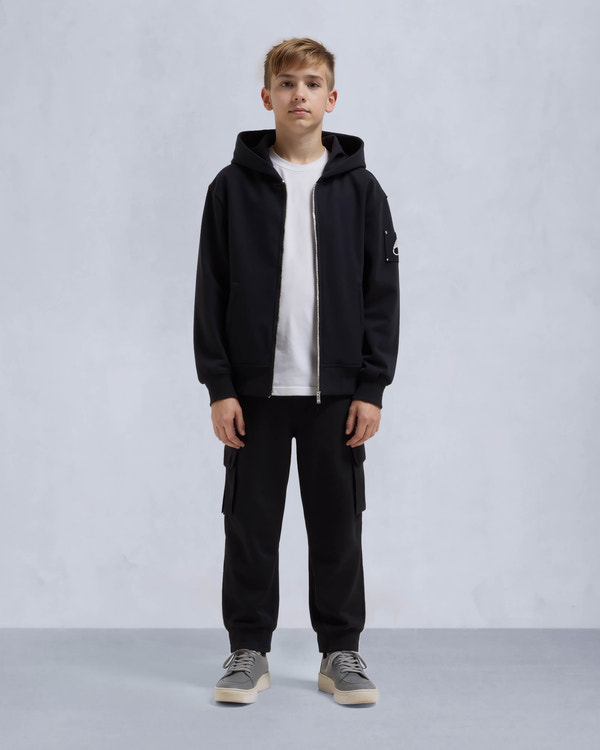 Moose Knuckles Kids Kids Unisex Hartsfield Zip Hoodie Black M15US708 Front Category