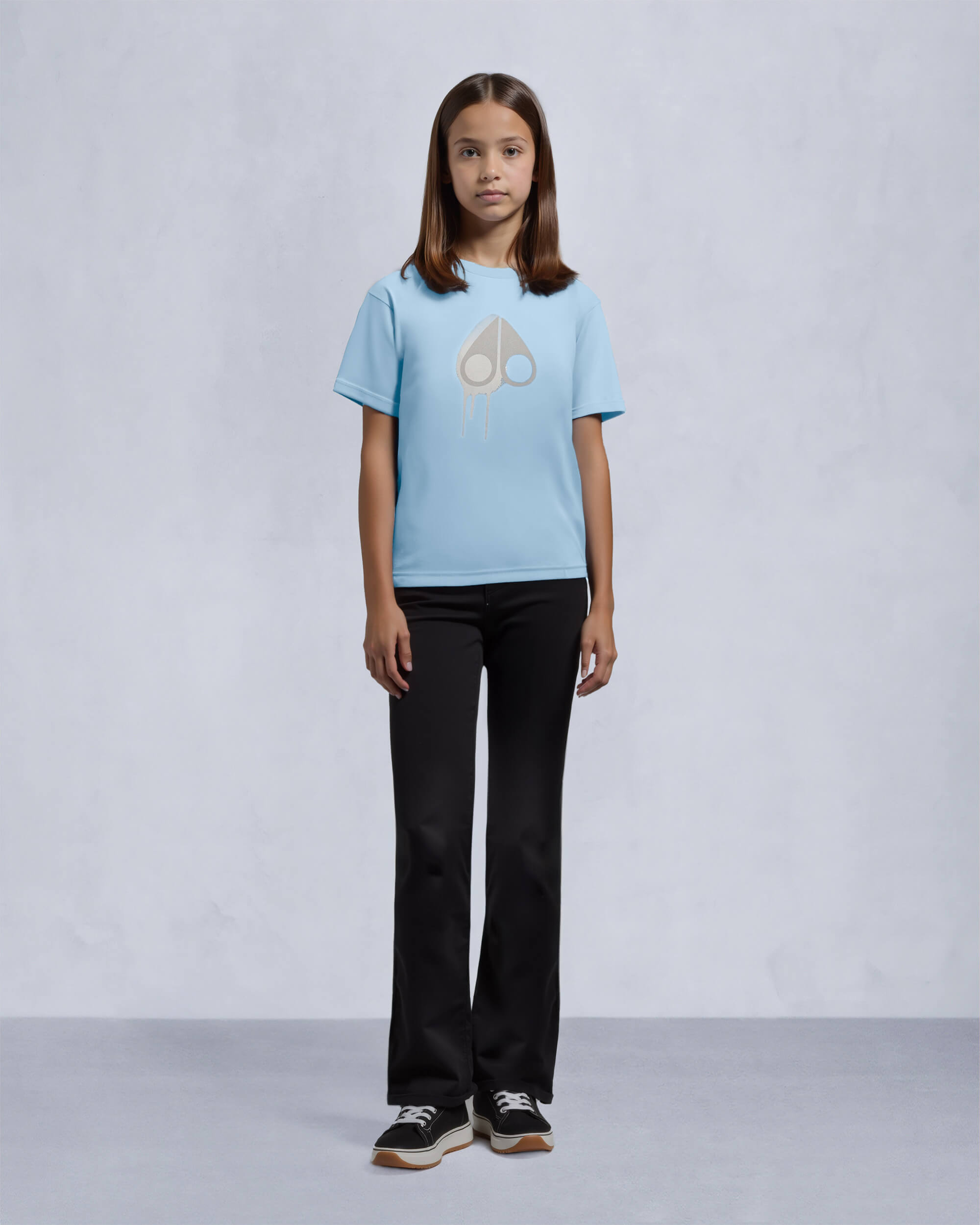 Moose Knuckles Kids Kids Unisex Augustine T-Shirt SEA W/NAVY M15UT781 Front Category