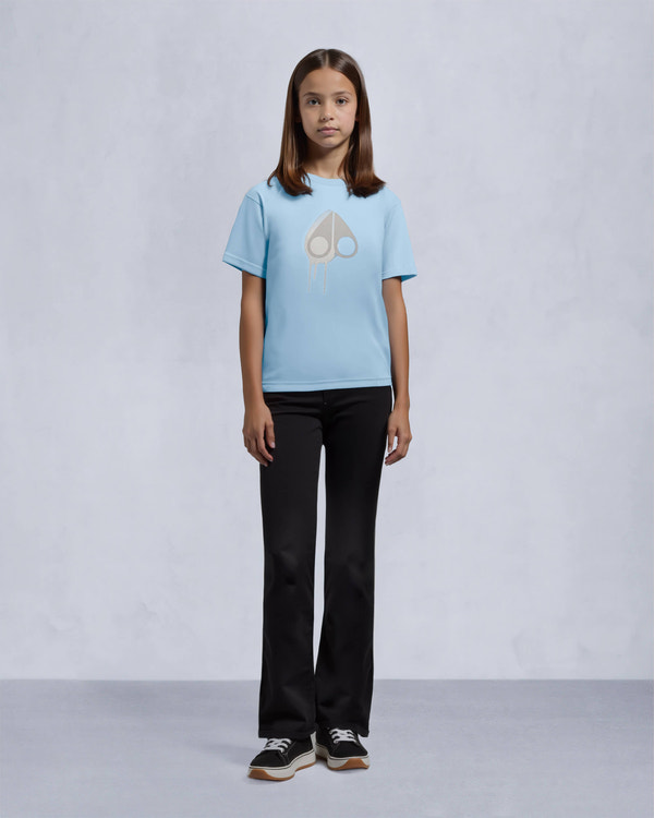 Moose Knuckles Kids Kids Unisex Augustine T-Shirt SEA W/NAVY M15UT781 Front Category