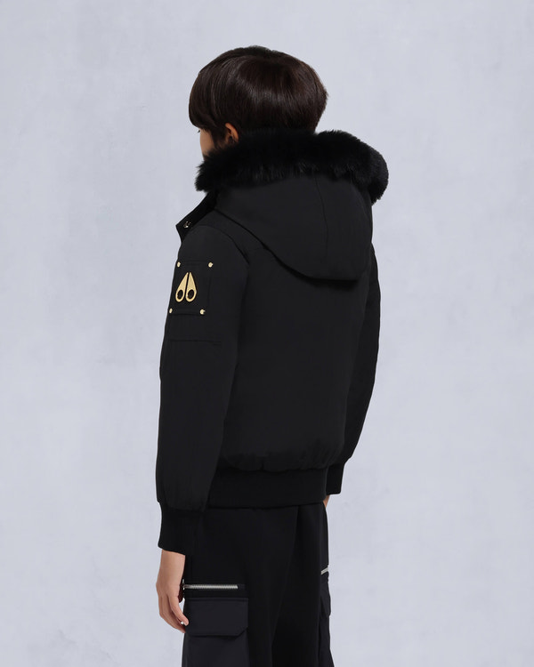 Moose Knuckles - M32UB035S - Kids Unisex Original Bomber  - KIDS - Black / Natural Shearling - Back