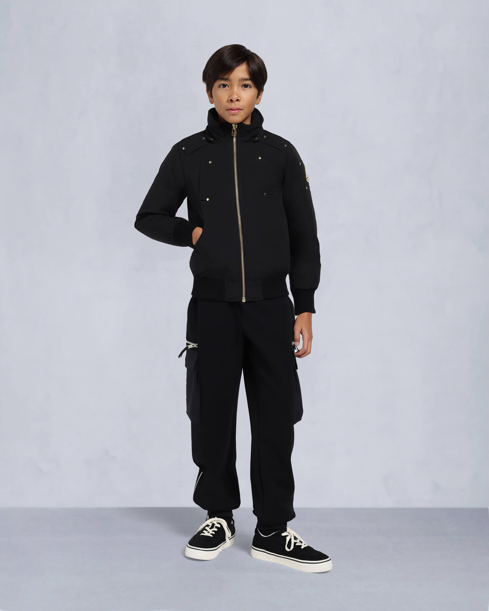 Moose Knuckles - M32UB035S - Kids Unisex Original Bomber  - KIDS - Black / Natural Shearling - Detail3
