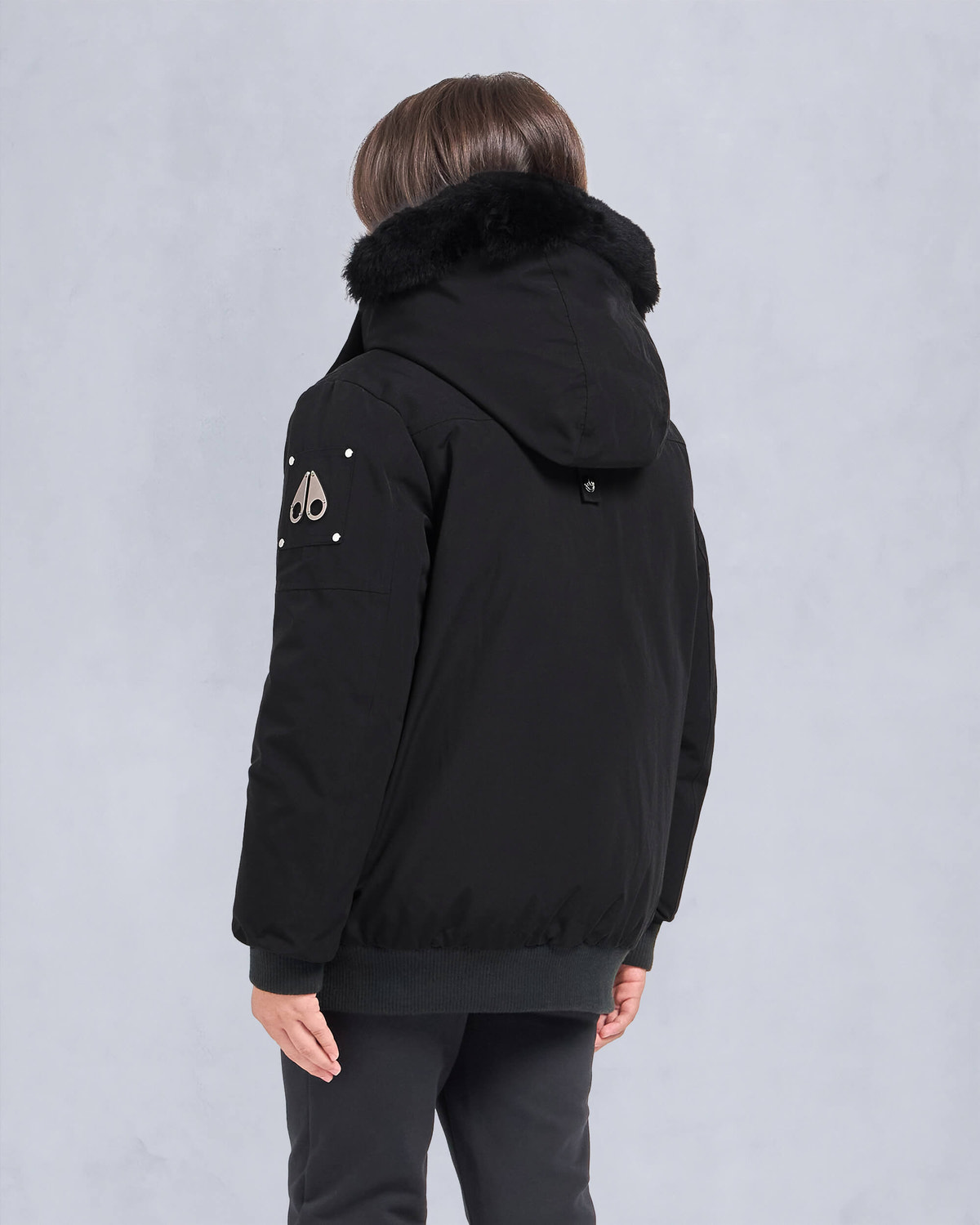 Moose Knuckles - M32UB035S - Kids Unisex Original Bomber  - KIDS - Black / Black Shearling - Back