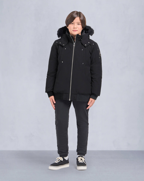 Moose Knuckles - M32UB035S - Kids Unisex Original Bomber  - KIDS - Black / Black Shearling - Front Category