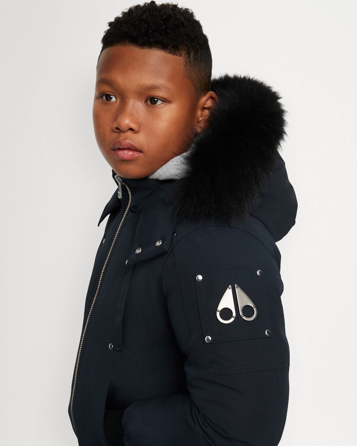 Moose Knuckles - M32UB035S - Kids Unisex Original Bomber  - KIDS - Navy / Black Shearling - Detail1
