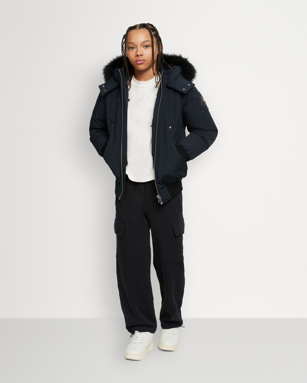 Moose Knuckles - M32UB035S - Kids Unisex Original Bomber  - KIDS - Navy / Black Shearling - Detail2