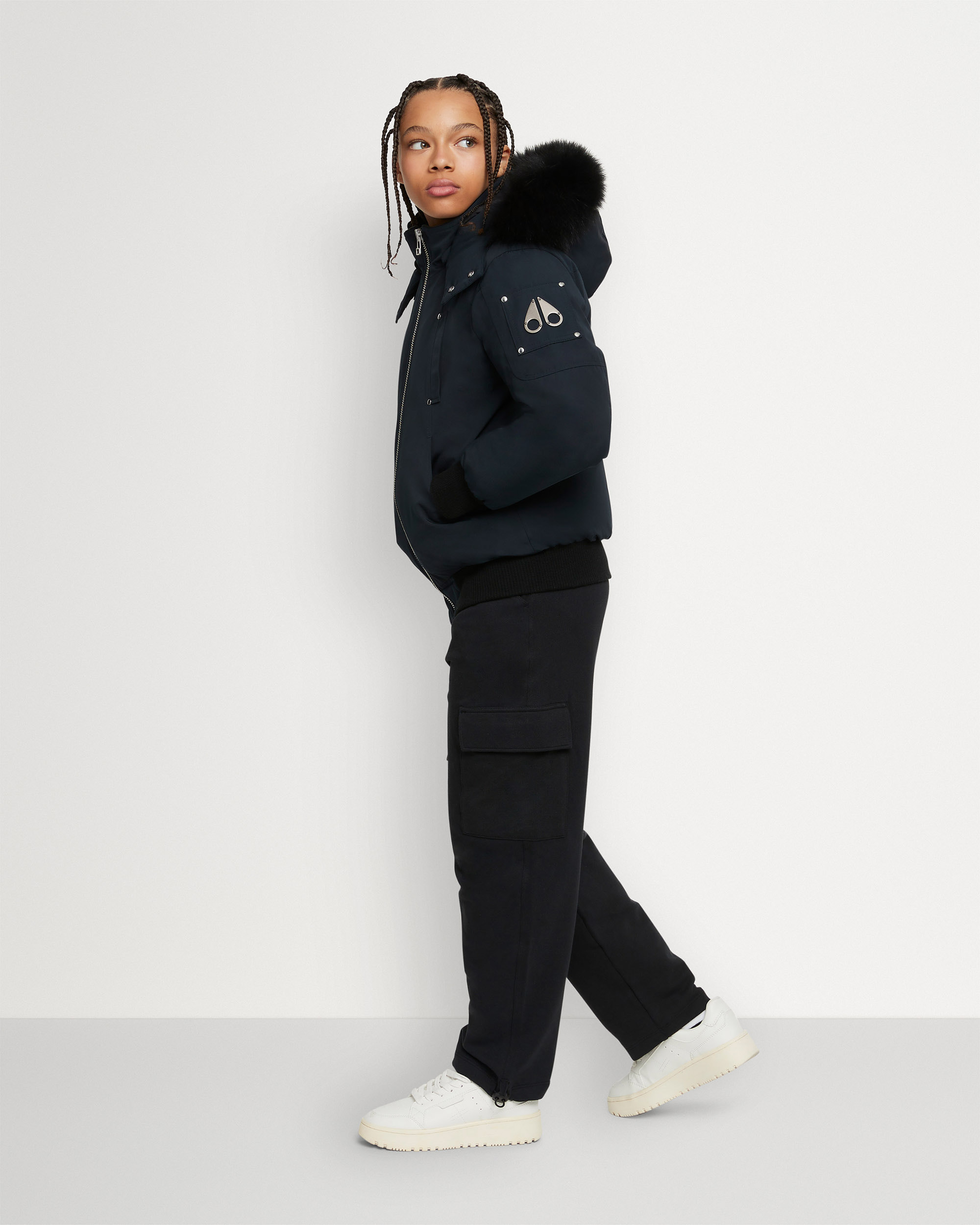 Moose Knuckles - M32UB035S - Kids Unisex Original Bomber  - KIDS - Navy / Black Shearling - Detail3