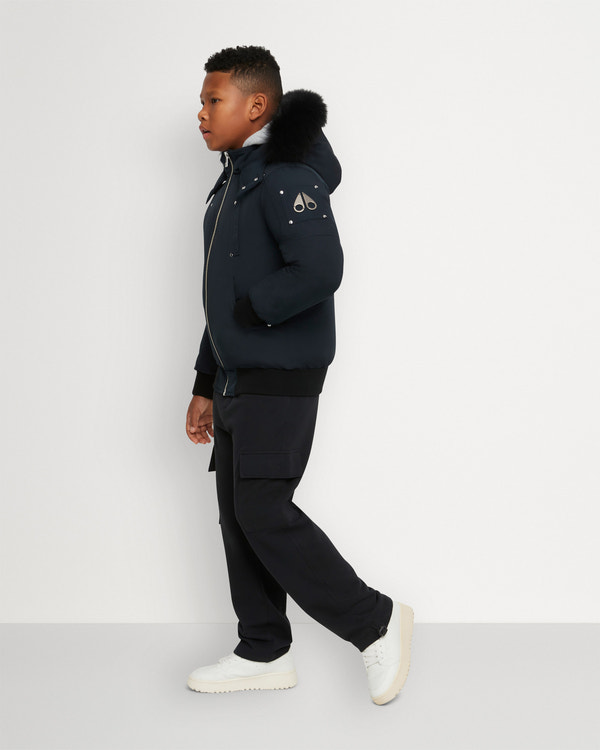Moose Knuckles - M32UB035S - Kids Unisex Original Bomber  - KIDS - Navy / Black Shearling - Front
