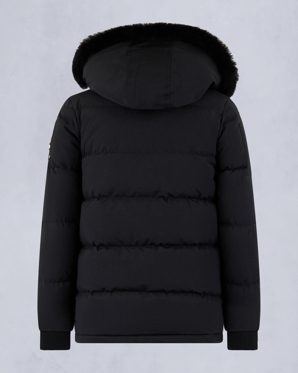 Moose Knuckles Kids Kids  Unisex Original Gold Series 3Q Jacket Black / Black Shearling M32UJ193GS Detail2