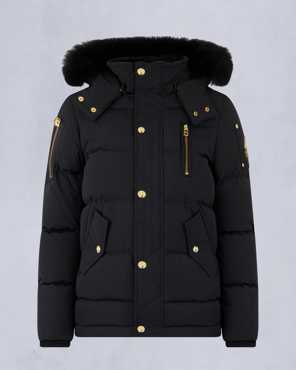 Moose Knuckles Kids Kids  Unisex Original Gold Series 3Q Jacket Black / Black Shearling M32UJ193GS - GM