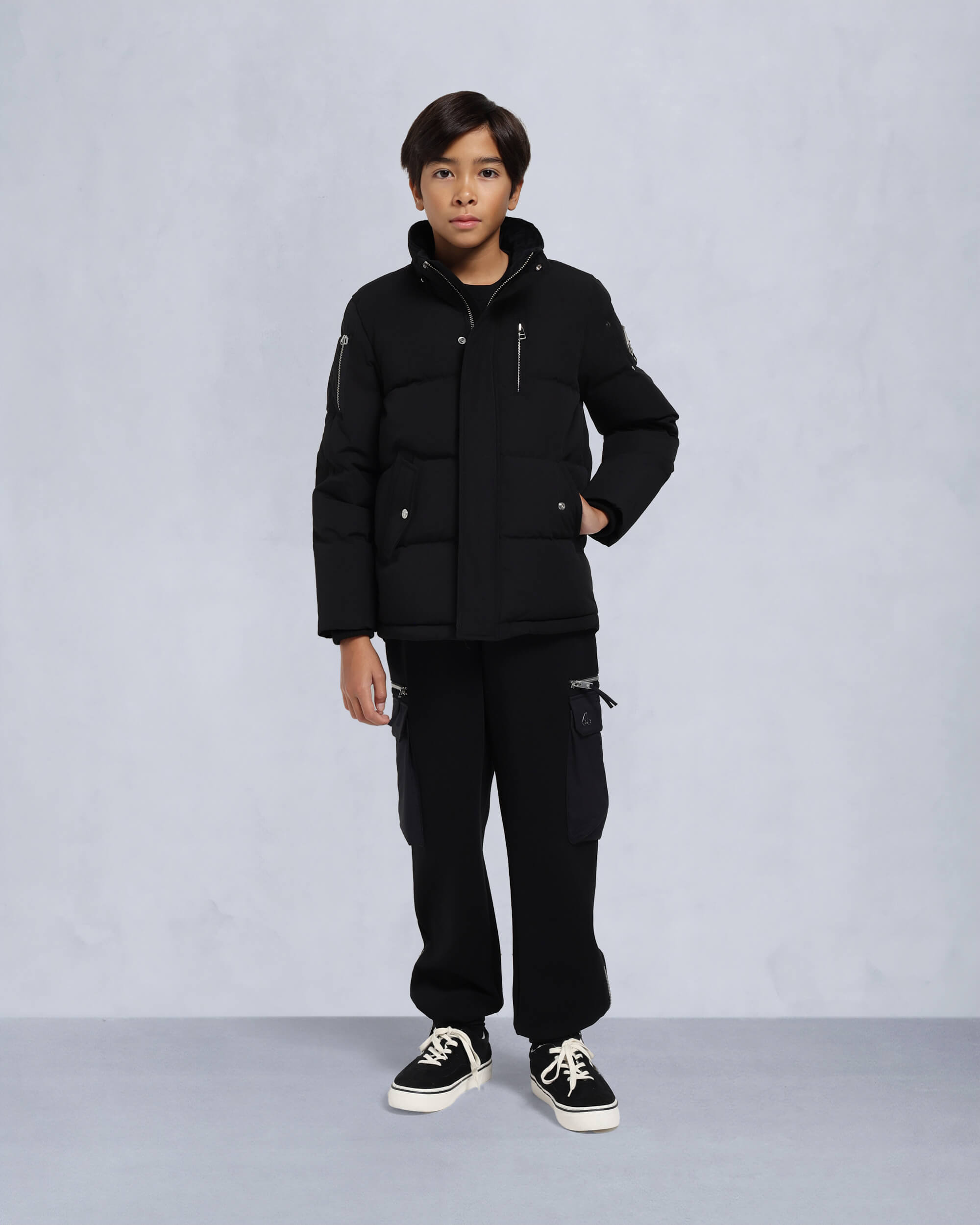 Moose Knuckles - M32UJ193S - Kids Unisex Original Shearling 3Q Jacket - KIDS - Black / Natural Shearling - Detail3
