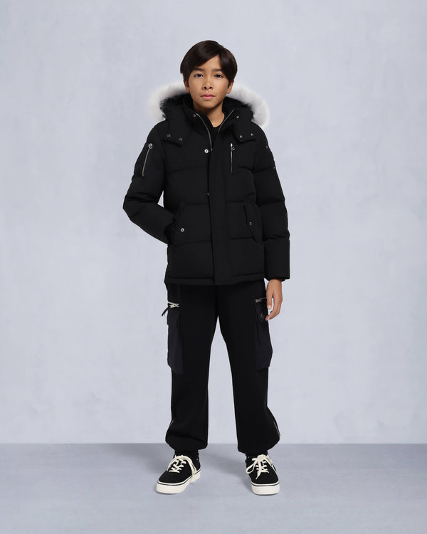 Moose Knuckles - M32UJ193S - Kids Unisex Original Shearling 3Q Jacket - KIDS - Black / Natural Shearling - Front Category