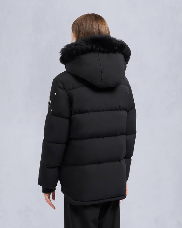 Moose Knuckles - M32UJ193S - Kids Unisex Original Shearling 3Q Jacket - KIDS - Black / Black Shearling - Back