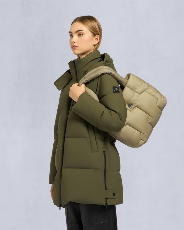 Moose Knuckles Accessories Angline Puffer Tote Bag Sage M34LA540 Front