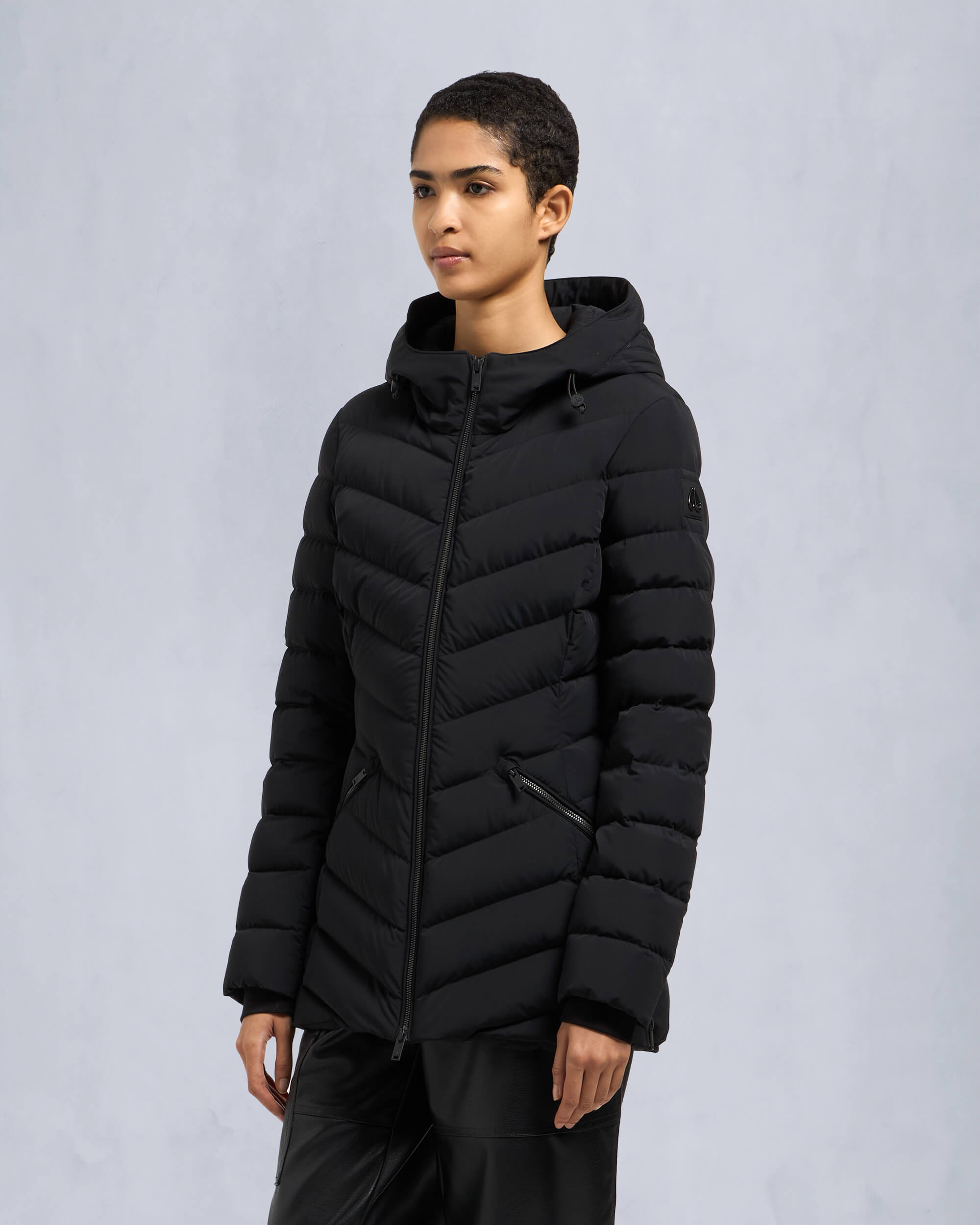 Moose Knuckles Womens Rockcliff Jacket Black M34LJ206N Front