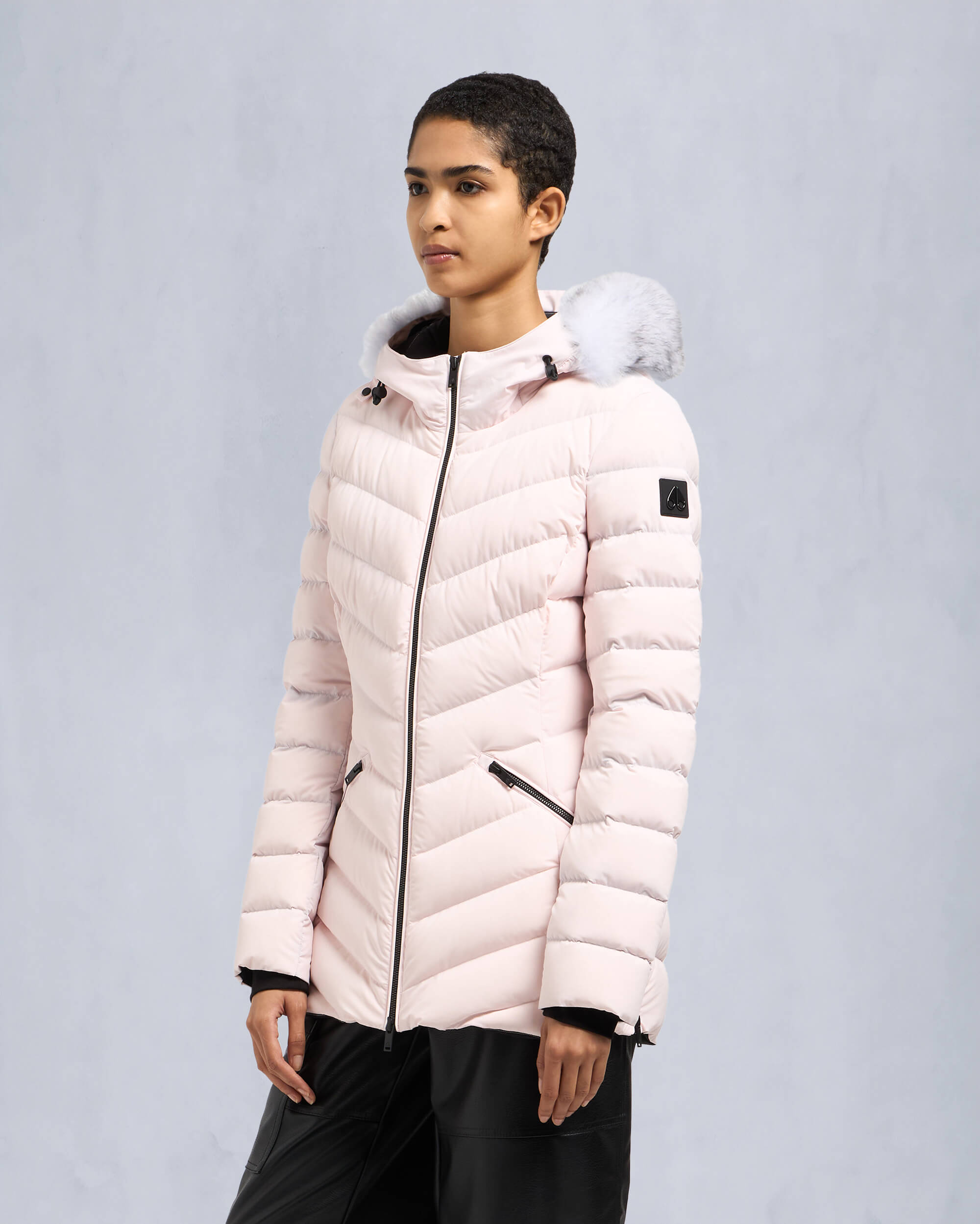 Moose Knuckles - M34LJ206S - Roselawn Jacket - WOMENS - Heaven  / natural shearling  - Front
