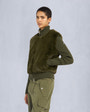Moose Knuckles Womens Dua Bunny Wool Blend Sweater Moss M34LK656 Front