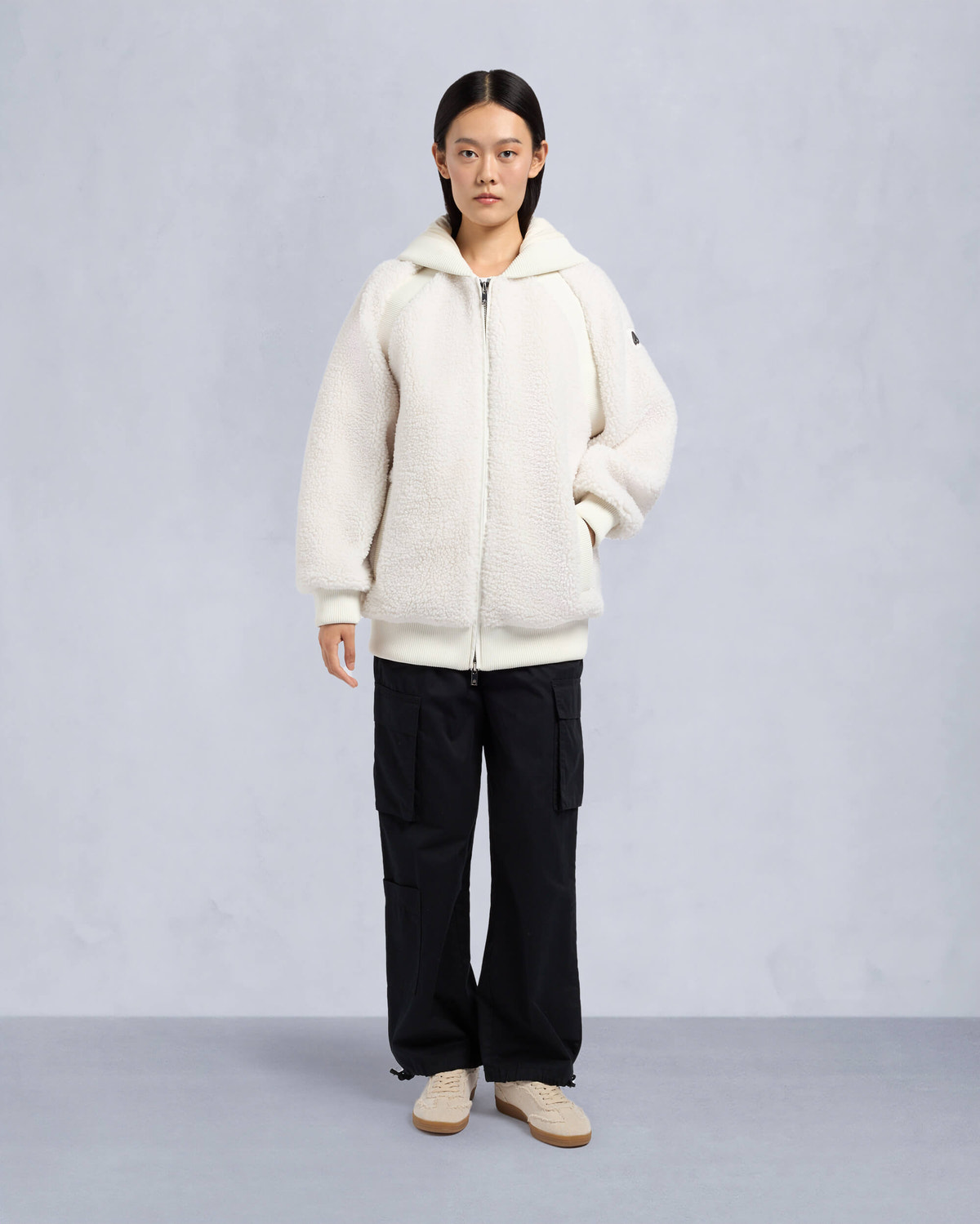 Moose Knuckles Womens Holland Sherpa Hoodie Ivory M34LS617 Front Category