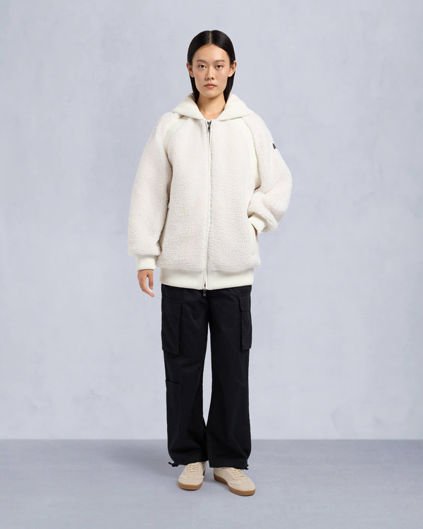 Moose Knuckles Womens Holland Sherpa Hoodie Ivory M34LS617 Front Category