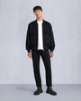 Moose Knuckles Mens Alder Cashmere-Wool Bomber Jacket Black / charcol M34MB046 Front Category
