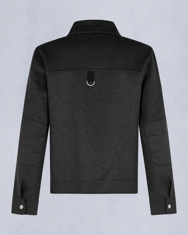 Moose Knuckles Mens Jacques Wool Shirt Jacket Charcoal M34MJ216 Detail2