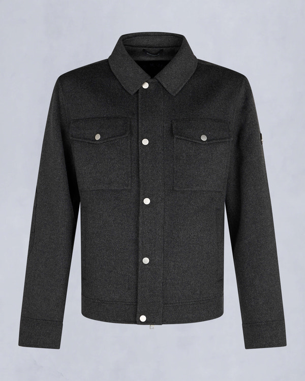 Moose Knuckles Mens Jacques Wool Shirt Jacket Charcoal M34MJ216 - GM